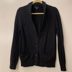GAP Cotton and Cashmere Shawl Collar Button Black Cardigan Size S